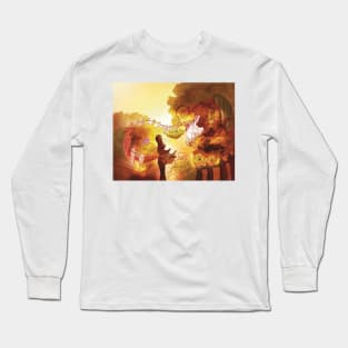 It Starts, As It Will End, In A Garden, Aziraphale and Crowley in Dowling Manor Long Sleeve T-Shirt